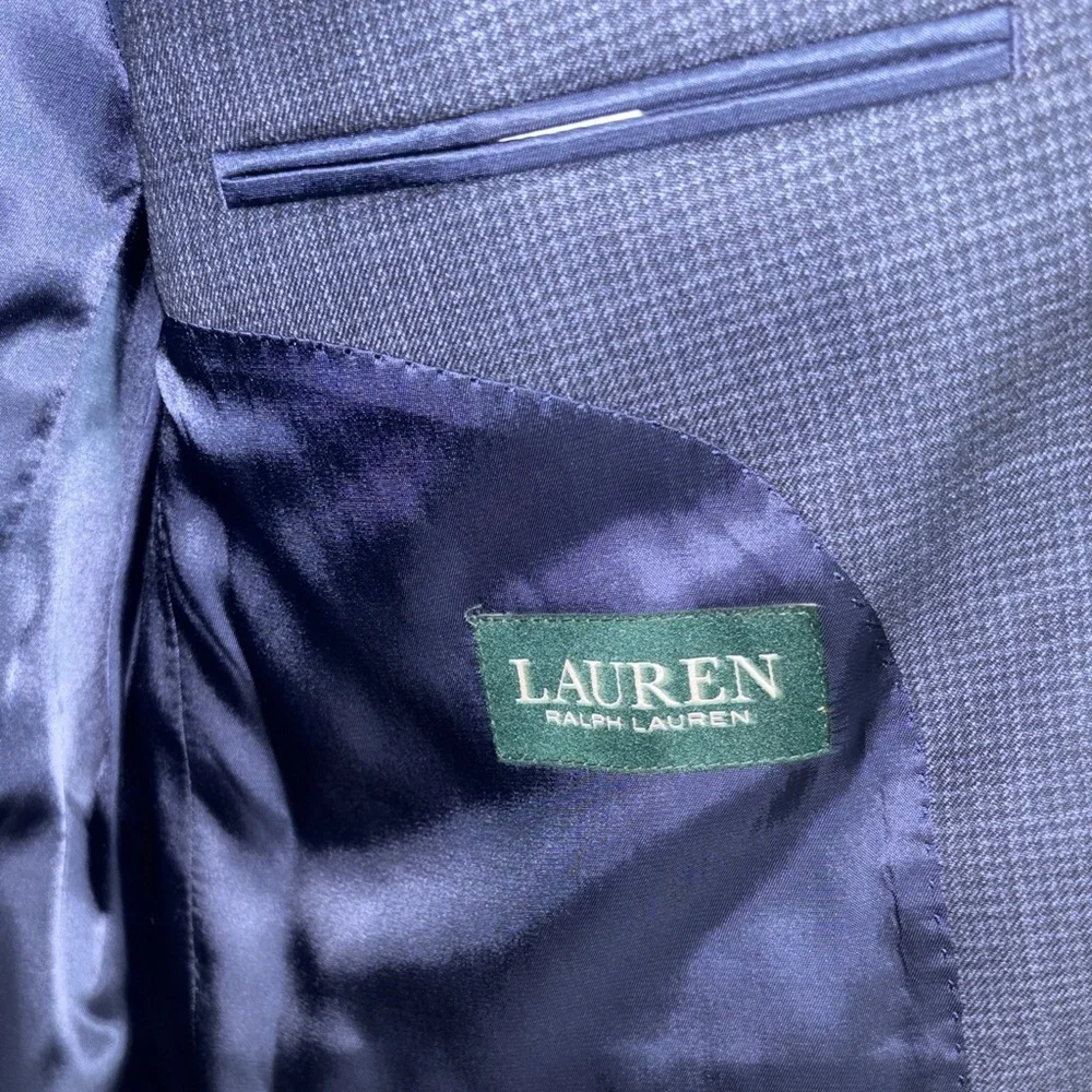 Ralph Lauren Navy Textured Sport Coat Blazer